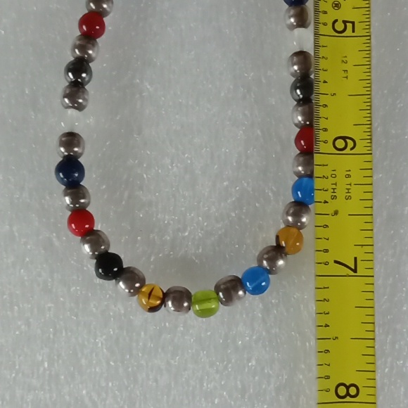 Sterling Silver Multi Beads Necklace #A146 - Picture 4 of 4